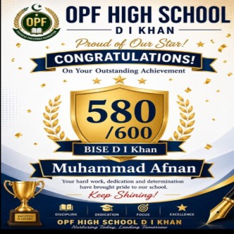 OPF Public School D.I.Khan | Muhammad afnan