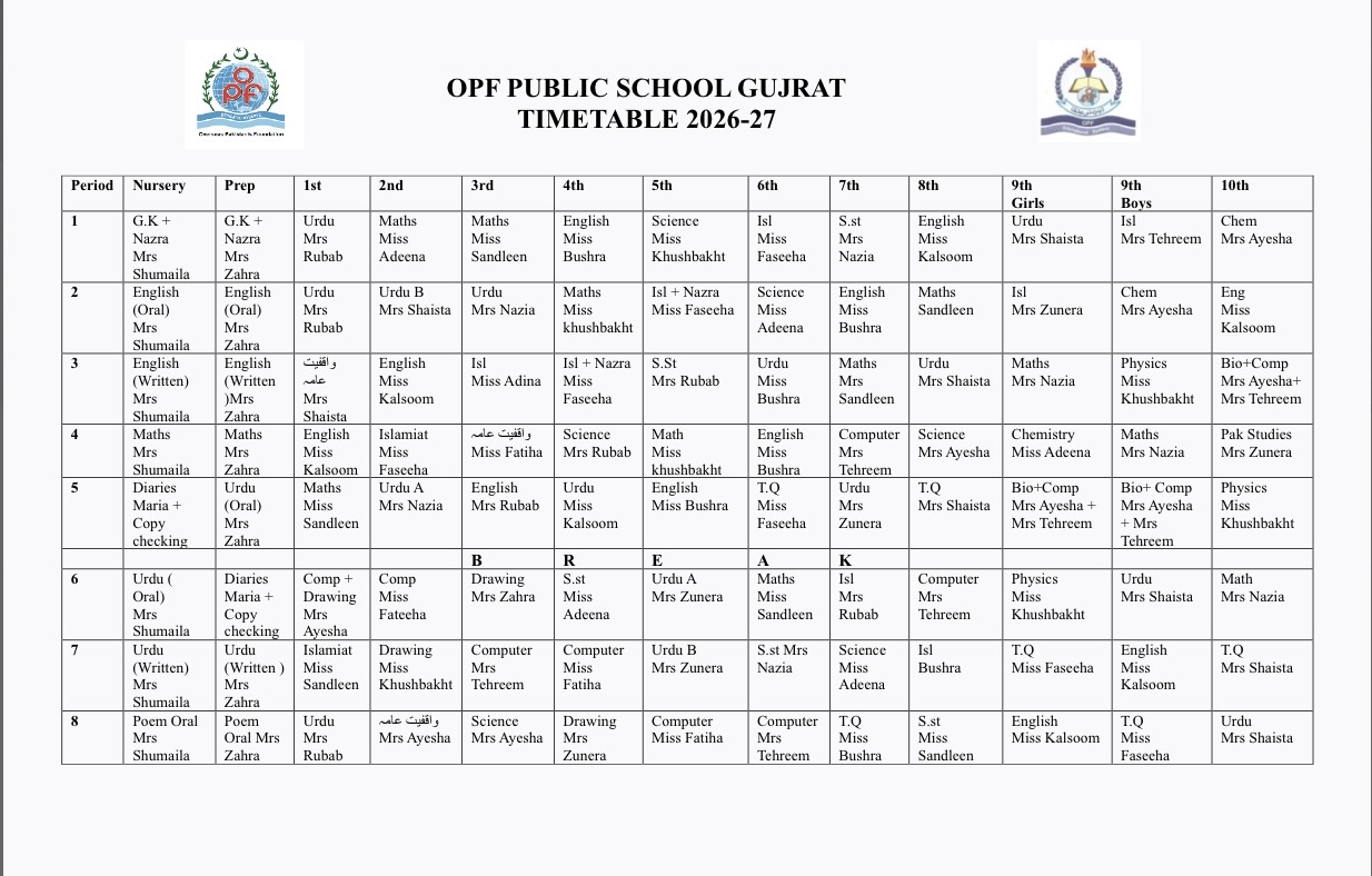 Time Table