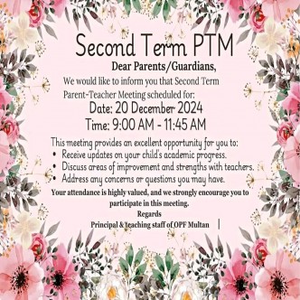 Second Term Parent Teacher Meeting (PTM)