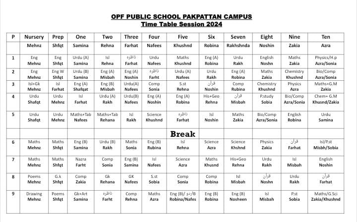 Time Table