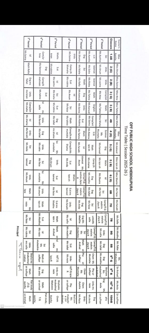 time Table